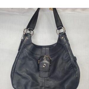 COACH Vintage Soho Lynn Leather Black Hobo Buckle Shoulder Bag F17092